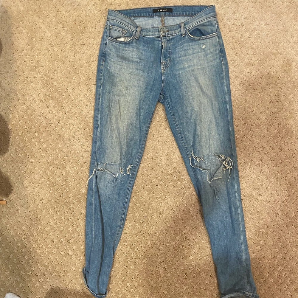 J Brand Ripped Boyfriend Jeans